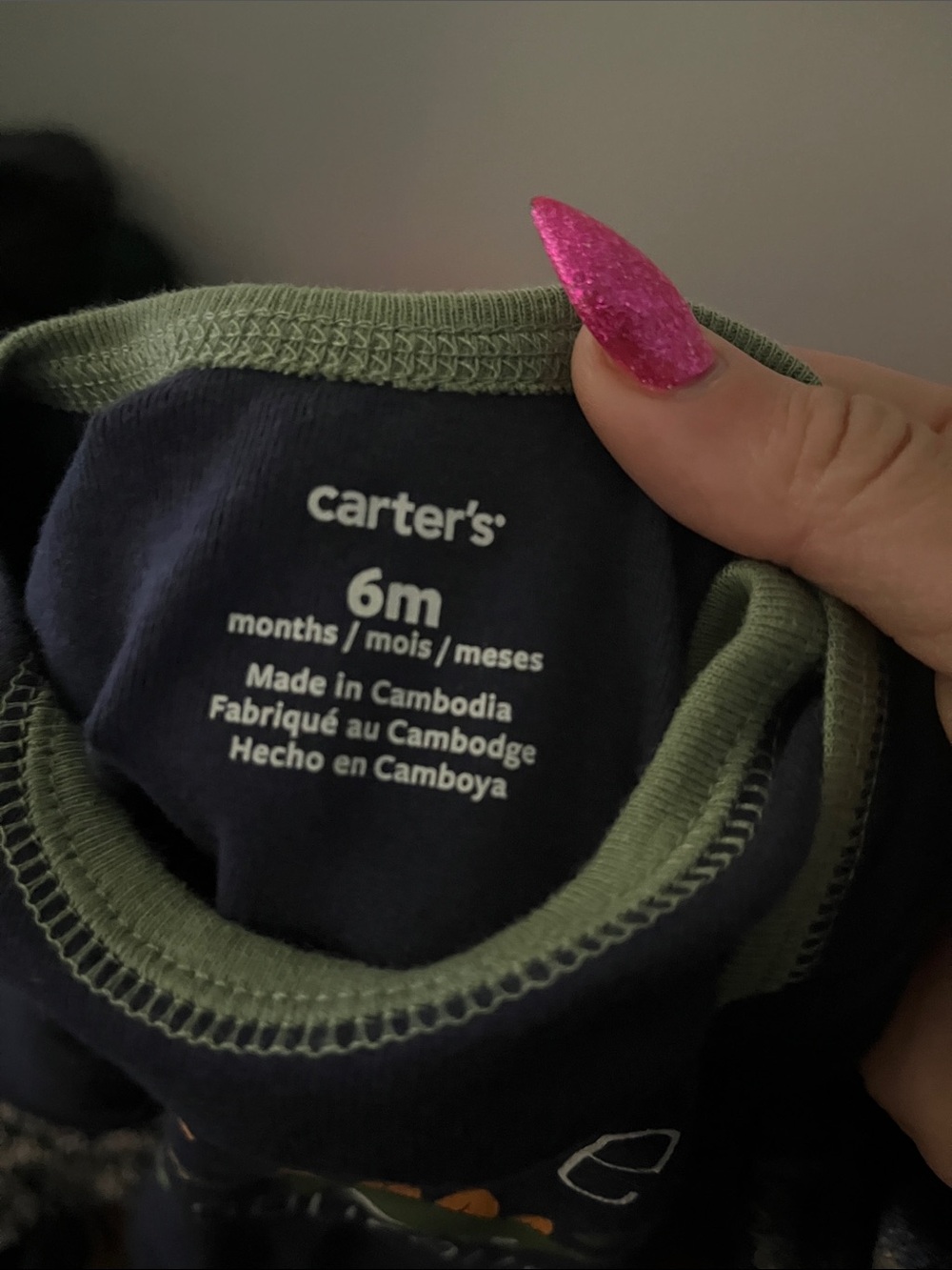 Carter's Mommy's Snuggle-saurus Dino One-Piece 6M Onesie Blue NWT Dinosaur‎ Baby - Picture 3 of 4